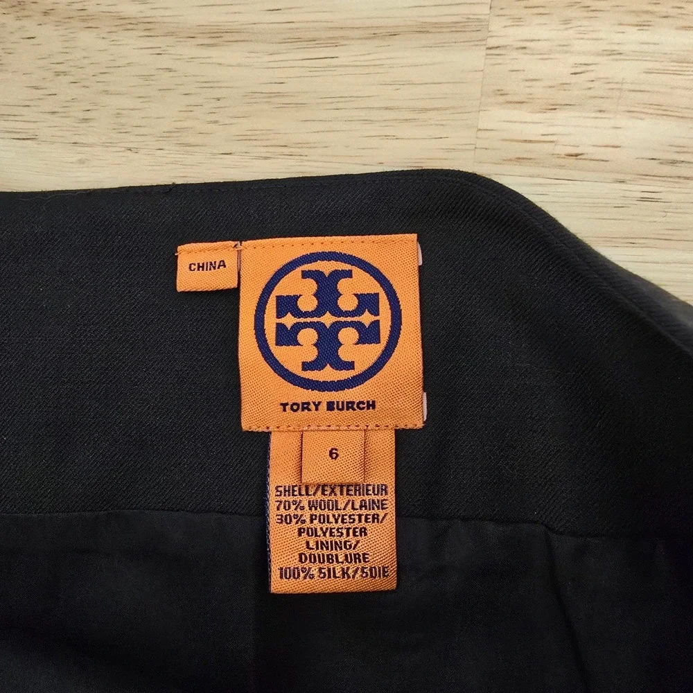Tory Burch Black Wool Silk Blend Embellished Sheath Dress 31071414 Womens Size 6